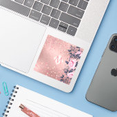 ジリエバーロッジョルブルーピンクフローラモノグラム シール (ノートパソコンとiPhone)