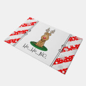 ジリンおもしろいグこの赤い鼻トナカイ犬かわいい ドアマット (アングル)