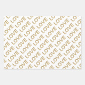 ジリーピンクホワイトゴールドグリッツホワイトラブ ラッピングペーパーシート (正面3)