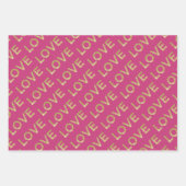 ジリーピンクホワイトゴールドグリッツホワイトラブ ラッピングペーパーシート (正面2)