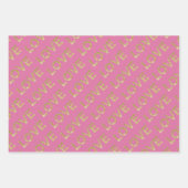 ジリーピンクホワイトゴールドグリッツホワイトラブ ラッピングペーパーシート (正面)