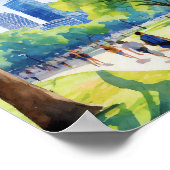 ジルカーパークオースティンテキサス州ウォーターカラー ポスター (角)