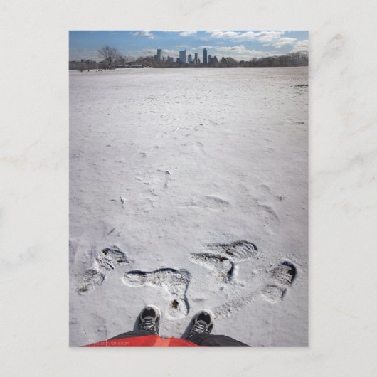 ジルカーパークスノー – オースティンテキサス州ダウンタウンスカイライン ポストカード (正面)