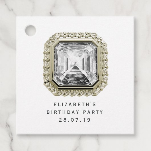 ジルコニアダイヤモンド4月誕生石 フェイバータグ (正面)