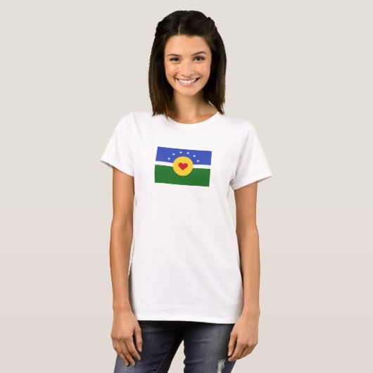 ジルトピア国旗の女性のTシャツ Tシャツ (正面フル)
