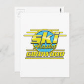 ジルドウッドアラスカ80sスキーロゴ ポストカード (正面/裏面)