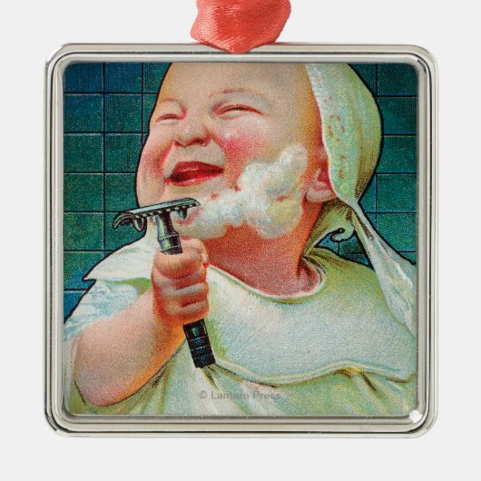 ジレットの安全かみそり-早い髭そりを始めて下さい メタルオーナメント (正面)