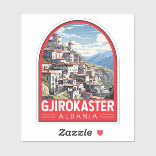 ジロカスターアルバニアトラベルアートヴィンテージ シール (シート)