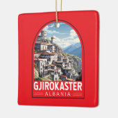 ジロカスターアルバニアトラベルアートヴィンテージ セラミックオーナメント (左)