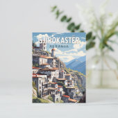 ジロカスターアルバニアトラベルアートヴィンテージ ポストカード (スタンド正面)