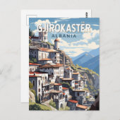 ジロカスターアルバニアトラベルアートヴィンテージ ポストカード (正面/裏面)