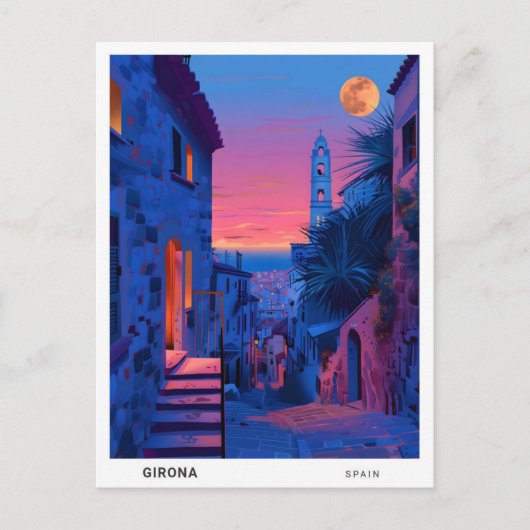 ジローナスペイン旅行の夜 ポストカード (正面)