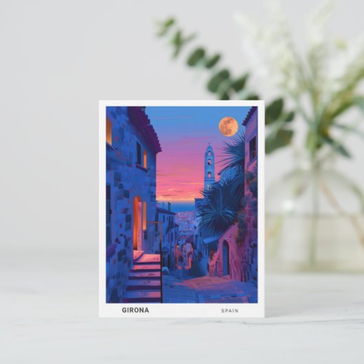 ジローナスペイン旅行の夜 ポストカード (スタンド正面)