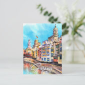 ジローナスペイン水絵を描色の旅行 ポストカード (スタンド正面)