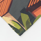 ジワタネジョメキシコトラベルアートヴィンテージ フリースブランケット (角)