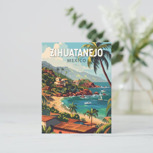 ジワタネジョメキシコトラベルアートヴィンテージ ポストカード (スタンド正面)