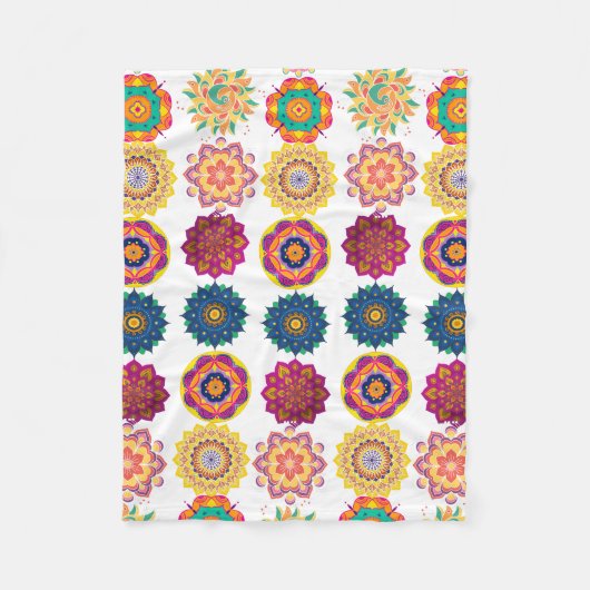 ジワリ・ランゴリ模様 フリースブランケット (正面)