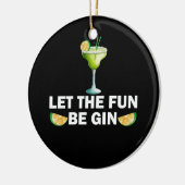 ジンおもしろいにパーティーカクテルを飲ませる セラミックオーナメント (左)