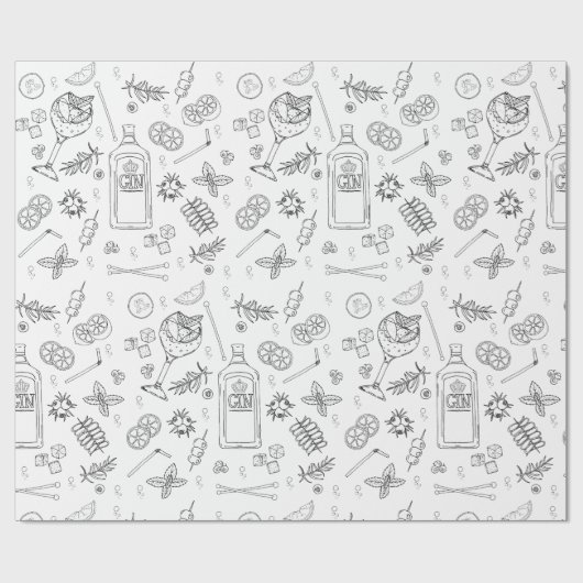 ジンとトニックのジン好きのためのパーティー ラッピングペーパー (フラット)