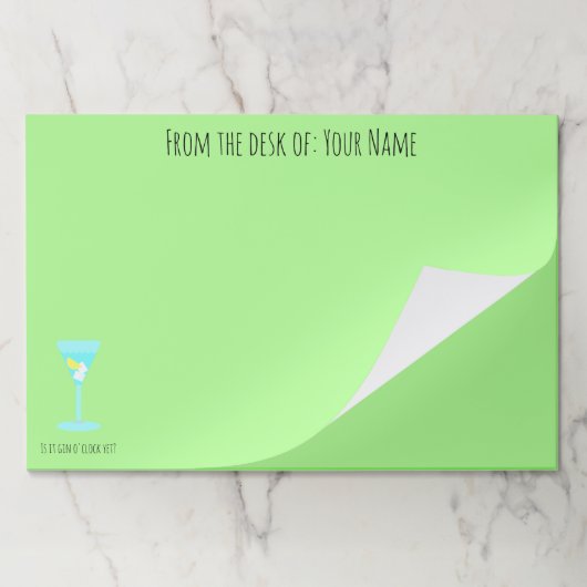 ジンはもう時か?パーソナライズされたお名前 ペーパーパッド (折り畳み)