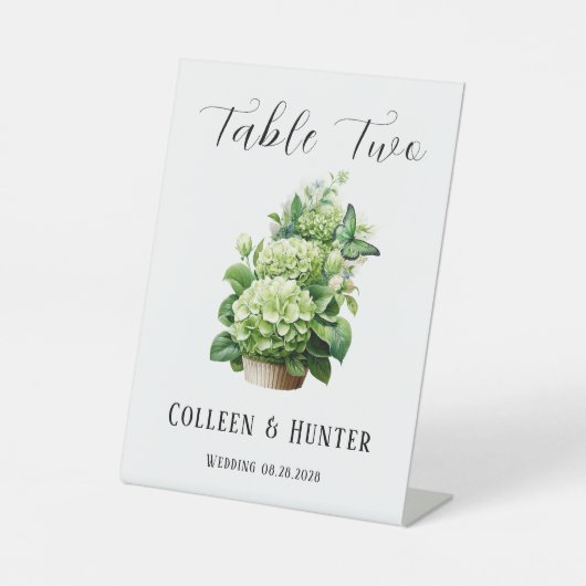 ジンアジサイ蝶テーブル番号記号 台座サイン (正面)