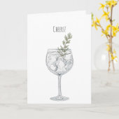 ジンカクテル水図解入りの、写真付きの彩グリーティングカード カード (黄色い花)