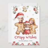 ジンガおもしろいーパン家族フォト顔おもしろいクリスマス シーズンカード (正面)