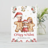 ジンガおもしろいーパン家族フォト顔おもしろいクリスマス シーズンカード (スタンド正面)