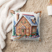 ジンガお洒落ーブレッドハウスクリスマスノーフォト クッション (ブランケット)