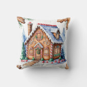 ジンガお洒落ーブレッドハウスクリスマスノーフォト クッション (正面)