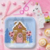 ジンガお洒落ーブレッドハウスブルー紙プレート ペーパープレート (パーティー)