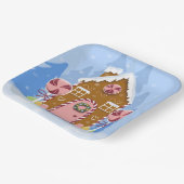 ジンガお洒落ーブレッドハウスブルー紙プレート ペーパープレート (傾斜あり)