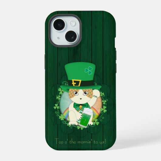 ジンガすてきー虎猫アイルランド応援 iPhone 15ケース (裏面)