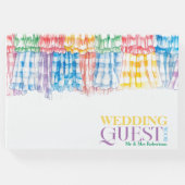 ジンガはっきりしたムラフモダントレンディーカラフル結婚ズ ゲストブック (正面)