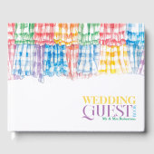 ジンガはっきりしたムラフモダントレンディーカラフル結婚ズ ゲストブック (正面)