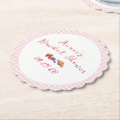 ジンガエレガントムサマーブランチブライダルシャワーピンク ペーパーコースター (アングル)