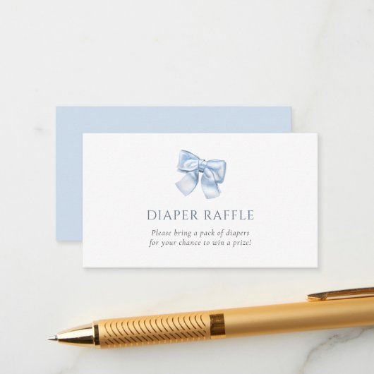 ジンガエレガントムブルーコケット弓おむつラッフル エンクロージャーカード (正面/裏面インサイチュ)