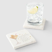 ジンガエレガントーブレッドマルティーニレシピホワイトクリスマス ストーンコースター (横)