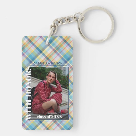 ジンガカスタムムの模様に関する卒業写真 キーホルダー (裏面)