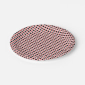 ジンガカッコいいムピンク白黒パターンデザイン ペーパープレート (アングル)