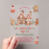 ジンガカラフルブレッド飾ハウスのパーティー アクリル招待状 (インサイチュ (ポータブル))