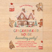 ジンガカラフルブレッド飾ハウスのパーティー アクリル招待状 (正面)