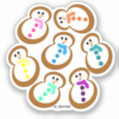 ジンガカラフルーパン雪だるまCookie シール (正面)