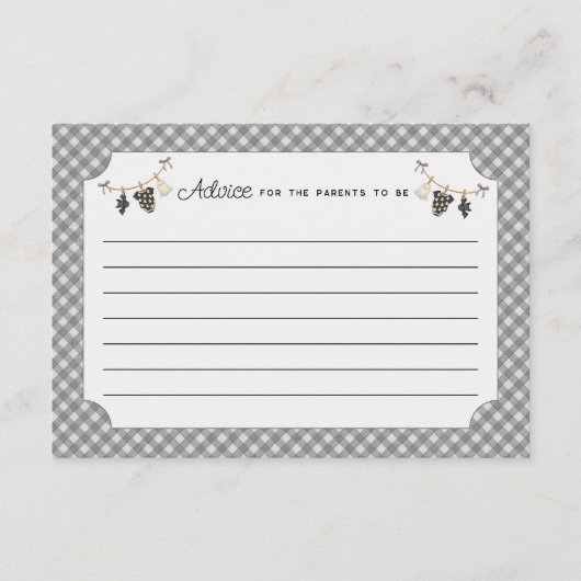 ジンガクラシックムリトルブハロウィーンベイビーシャワー アドバイスカード (正面)