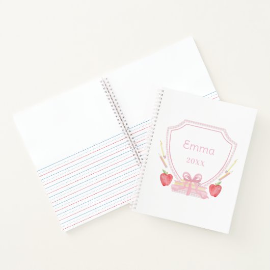 ジンガパーソナライズされたムスクールクレスト ノートブック (内部)