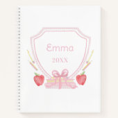 ジンガパーソナライズされたムスクールクレスト ノートブック (正面)