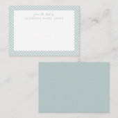 ジンガパーソナライズされたムチルドレンズグリーンティール（緑がかった色）プレイド ノートカード (正面/裏面)