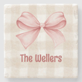 ジンガパーソナライズされたム&コケット弓 ストーンコースター