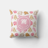 ジンガパーソナライズされたーパン&スガルプラムピンク柄 クッション (正面)
