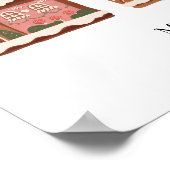 ジンガパーソナライズされたーブレッドハウスクリスマス ポスター (角)